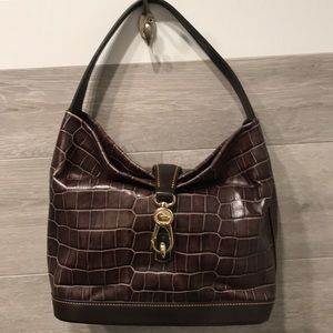 NEW Dooney&Bourke croco leather logo lock hobo
